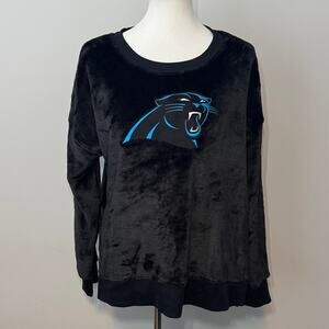 NFL Teens Black Fleece Crewneck Sweatshirt with Panther Logo Youth XL